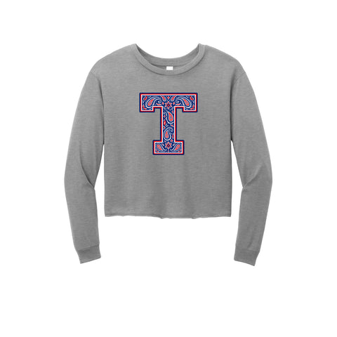 Tuslaw Mustangs Paisley Monogram Midi Long Sleeve Tee in Grey Frost