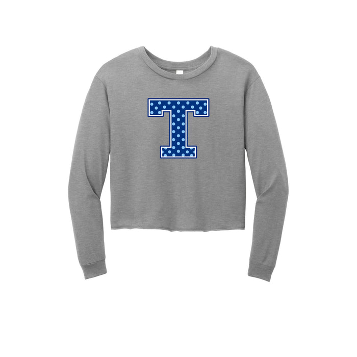 Tuslaw Mustangs Blue Polka Dot Monogram Midi Long Sleeve Tee
