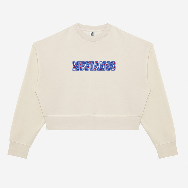 Tuslaw Mustangs Daisy Lettering Crop Crewneck