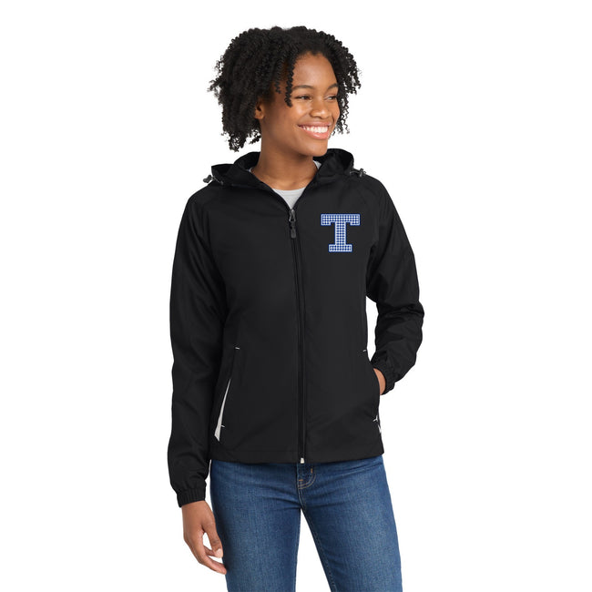 Tuslaw Mustangs Houndstooth Monogram Women’s Hooded Jacket