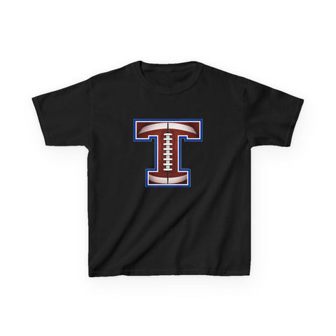 Tuslaw Mustangs Football Monogram Kids T-Shirt in Black