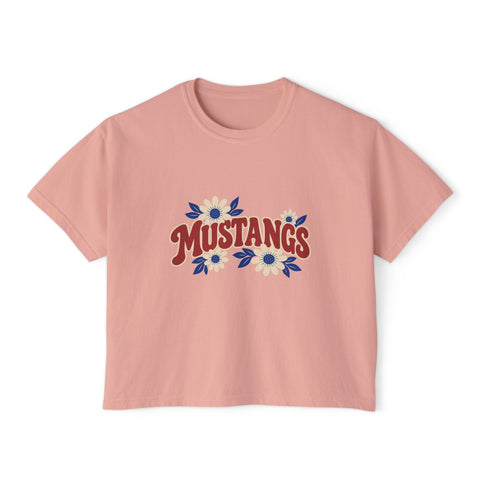 Tuslaw Mustangs in Bloom Women’s Boxy T-Shirt in Peachy