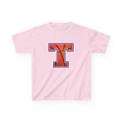 Tuslaw Mustangs Basketball Monogram Kids T-Shirt in Light Pink