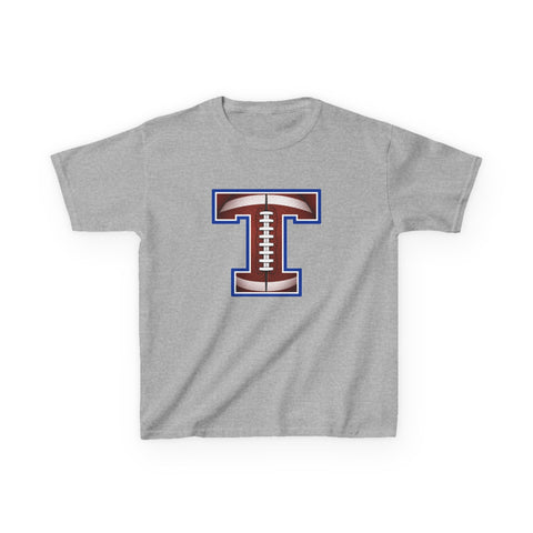 Tuslaw Mustangs Football Monogram Kids T-Shirt in Sport Grey