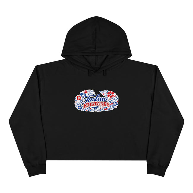 Tuslaw Mustangs Wildflower Script Crop Hoodie