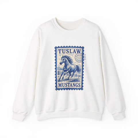 Tuslaw Mustangs Postage Club Crewneck Sweatshirt in White