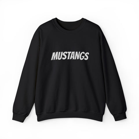 Tuslaw Mustangs — Bold Mustangs Puff Print Crewneck Sweatshirt in Black