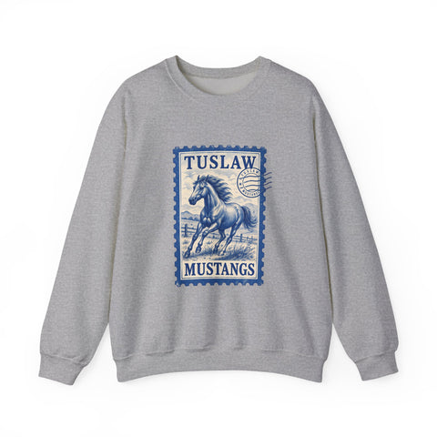 Tuslaw Mustangs Postage Club Crewneck Sweatshirt in Sport Grey