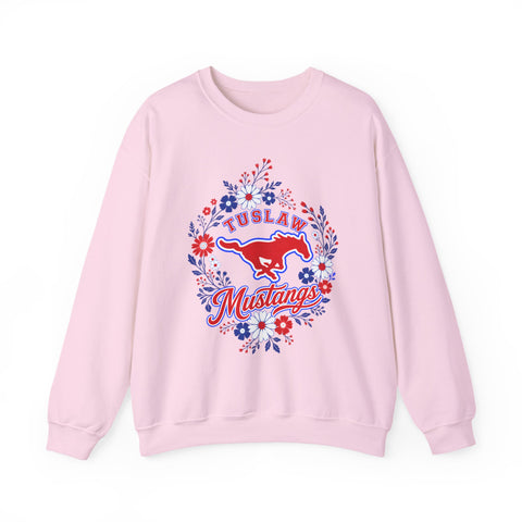Tuslaw Mustangs – Floral Wreath Crewneck