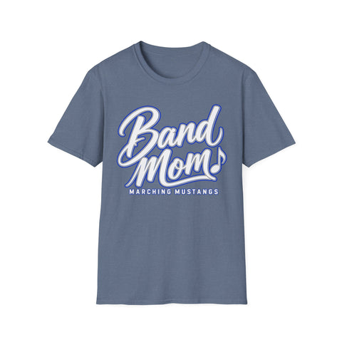 Tuslaw Marching Mustangs Band Mom T-Shirt in Heather Indigo