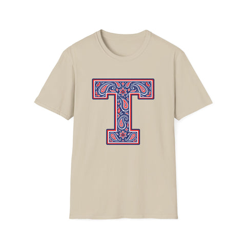 Tuslaw Mustangs Paisley Monogram T-Shirt in Sand