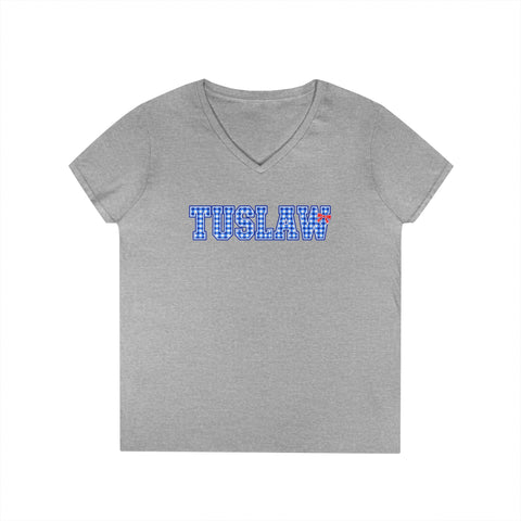Tuslaw Mustangs Ladies - Bingham Style Tuslaw V-Neck T-Shirt