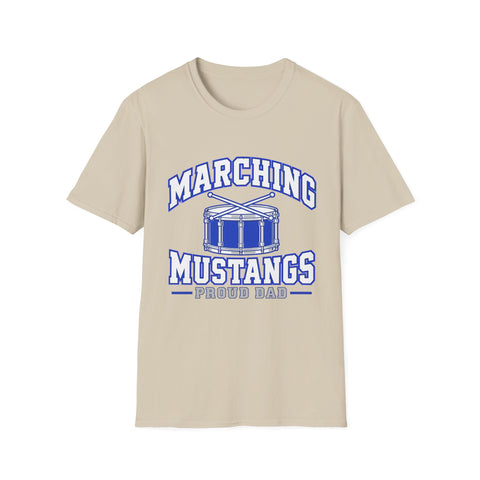 Tuslaw Marching Mustangs Proud Dad T-Shirt in Sand