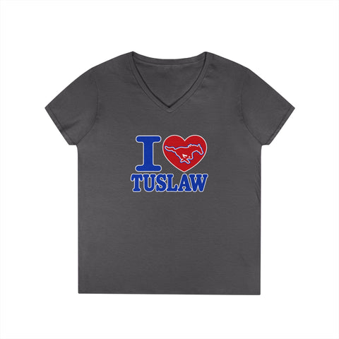 Tuslaw Mustangs Ladies — I Heart Tuslaw V-Neck T-Shirt