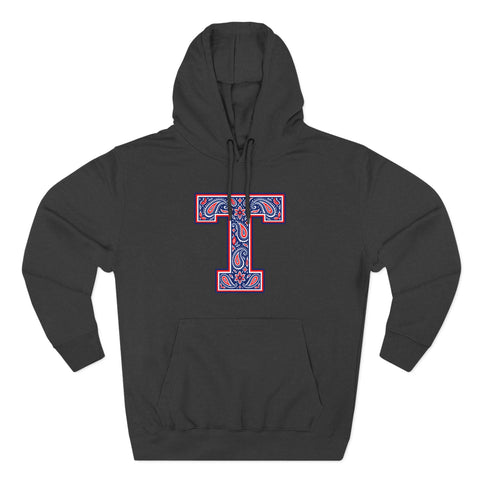 Tuslaw Mustangs Paisley Monogram Hoodie in Charcoal Heather