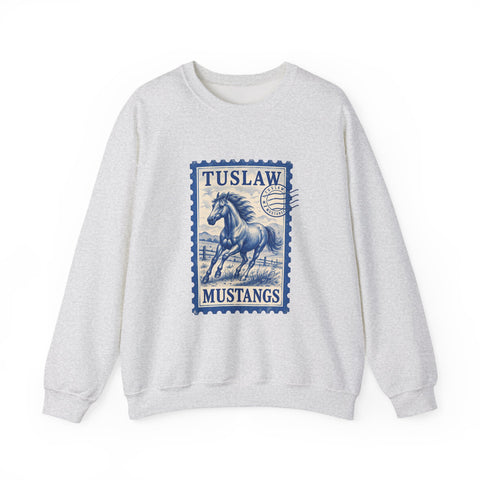 Tuslaw Mustangs Postage Club Crewneck Sweatshirt in Ash
