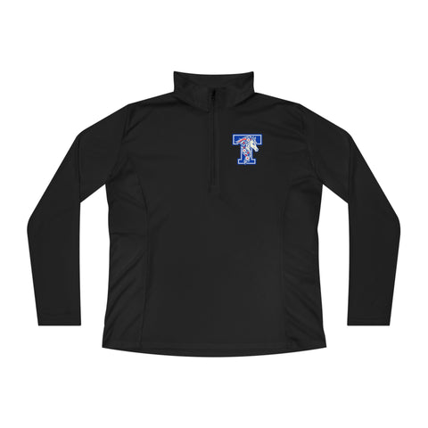 Tuslaw Mustangs Floral Mane Monogram Women’s Quarter-Zip in Black