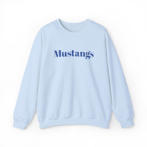 Tuslaw Mustangs — Elegant Mustangs Glitter Crewneck in Light Blue