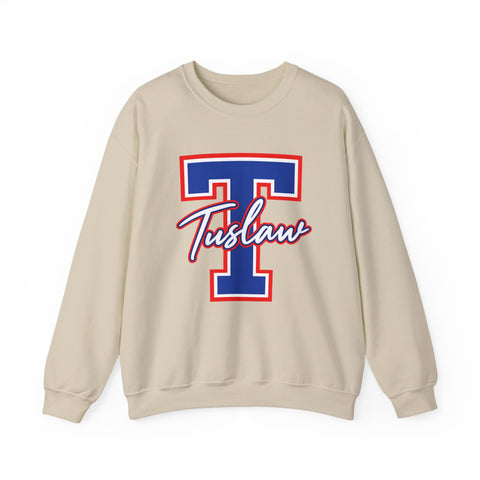 Tuslaw Mustangs — Classic Script Monogram Crewneck Sweatshirt in Sand