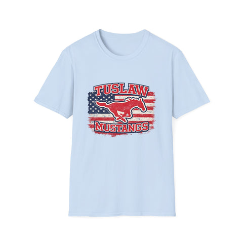 Tuslaw Mustangs — Vintage American Flag T-Shirt