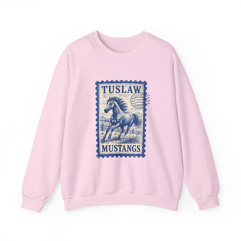 Tuslaw Mustangs Postage Club Crewneck Sweatshirt in Light Pink