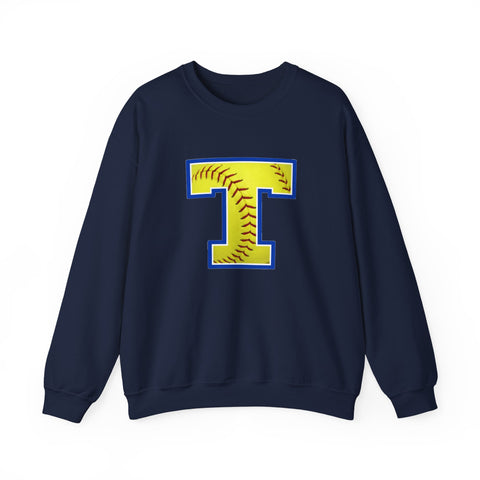Tuslaw Mustangs Softball Monogram Crewneck Sweatshirt in Navy