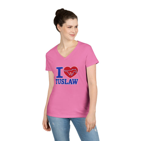 Tuslaw Mustangs Ladies — I Heart Tuslaw V-Neck T-Shirt