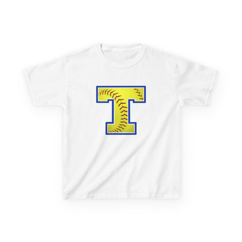 Tuslaw Mustangs Softball Monogram Kids T-Shirt in White