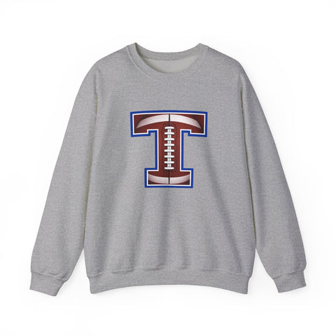 Tuslaw Mustangs Football Monogram Crewneck Sweatshirt in Sport Grey