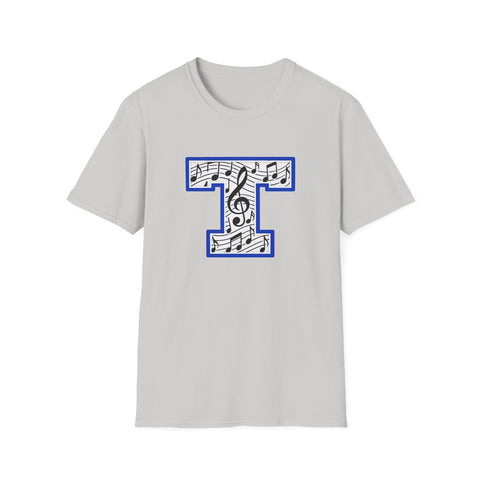 Tuslaw Mustangs Music Monogram T-Shirt in Ice Grey