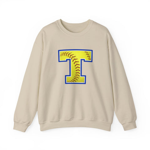 Tuslaw Mustangs Softball Monogram Crewneck Sweatshirt in Sand