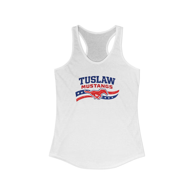Tuslaw Mustangs Ladies — Vintage Patriotic Racerback Tank