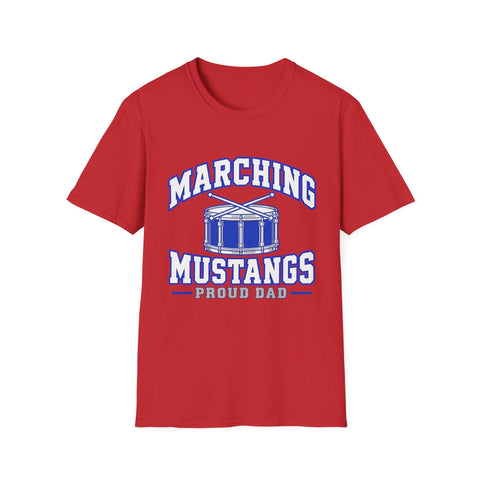 Tuslaw Marching Mustangs Proud Dad T-Shirt in Red