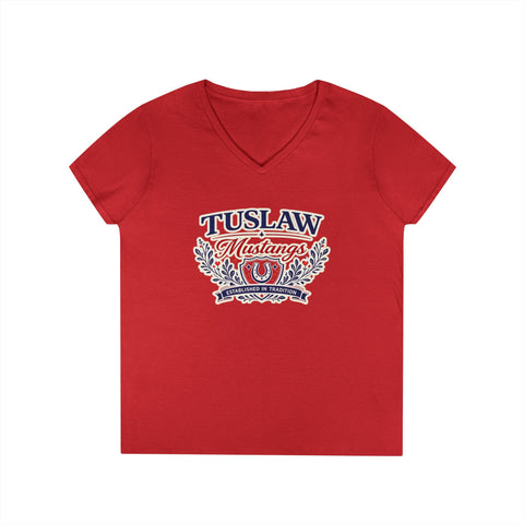 Tuslaw Mustangs Ladies — Established In Tradition V-Neck T-Shirt