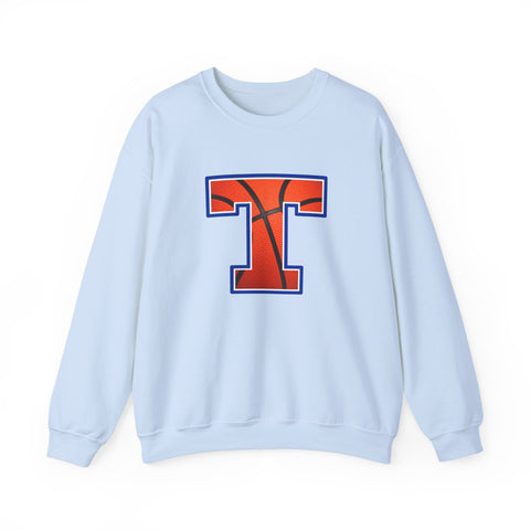 Tuslaw Mustangs Basketball Monogram Crewneck Sweatshirt in Light Blue