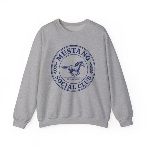 Tuslaw Mustang Social Club Crewneck Sweatshirt in Sport Grey