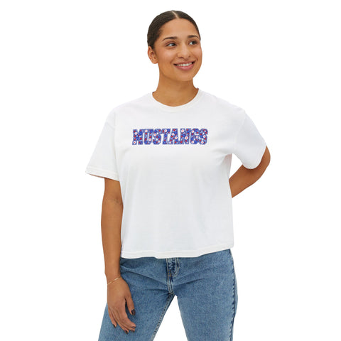 Tuslaw Mustangs Daisy Lettering Boxy T-Shirt