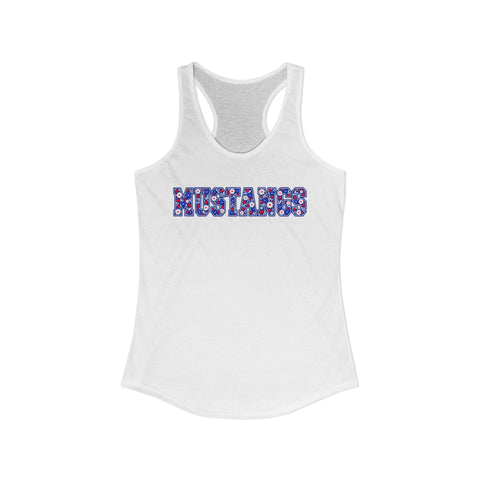 Tuslaw Mustangs Ladies - Floral Mustangs Racerback Tank Top