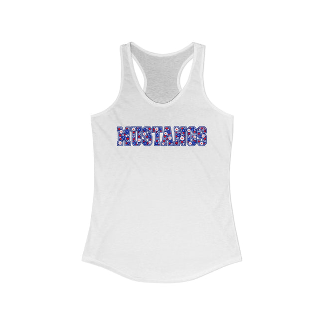 Tuslaw Mustangs Ladies — Floral Mustangs Racerback Tank Top