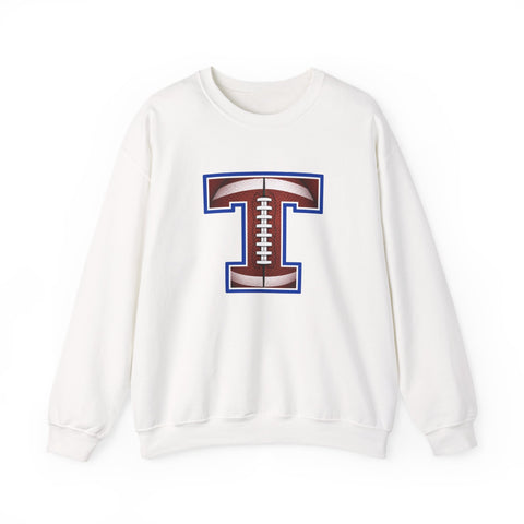 Tuslaw Mustangs Football Monogram Crewneck Sweatshirt in White