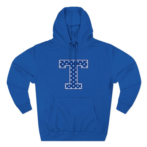 Tuslaw Mustangs — Blue Polka Dot Monogram Hoodie (No Bow) in Royal Blue