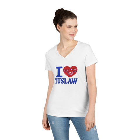 Tuslaw Mustangs Ladies — I Heart Tuslaw V-Neck T-Shirt