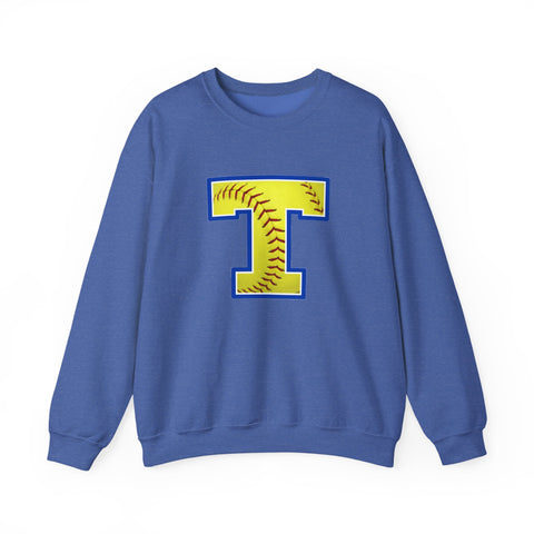 Tuslaw Mustangs Softball Monogram Crewneck Sweatshirt in Heather Sport Royal