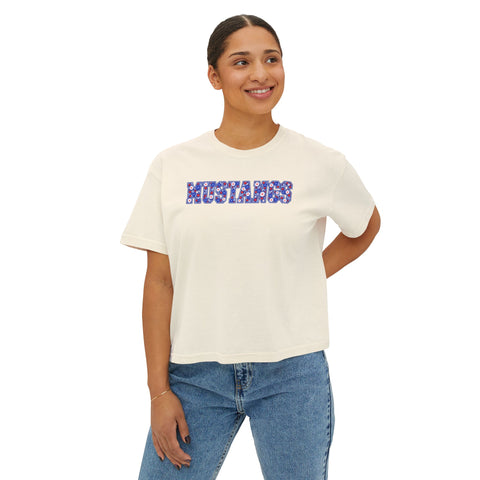 Tuslaw Mustangs Daisy Lettering Boxy T-Shirt