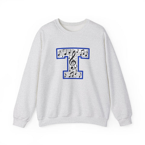 Tuslaw Mustangs Music Monogram Crewneck Sweatshirt in Ash