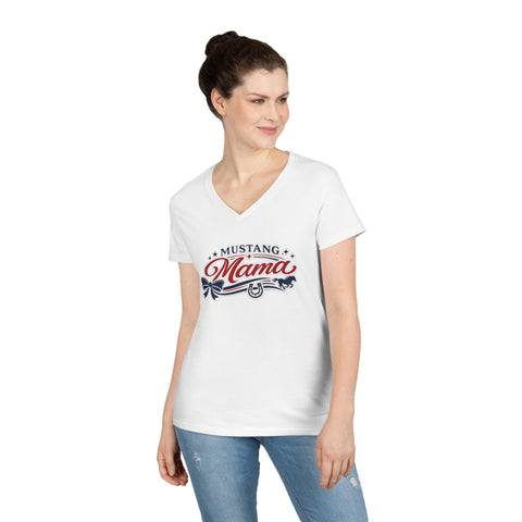 Tuslaw Mustangs Ladies — Mustang Mama V-Neck T-Shirt