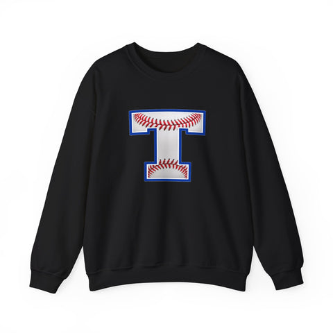 Tuslaw Mustangs Baseball Monogram Crewneck Sweatshirt in Black