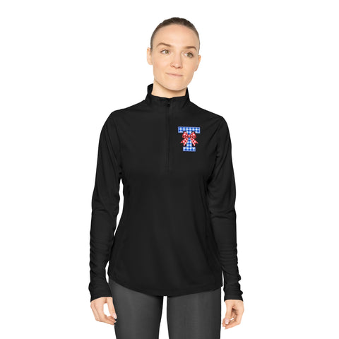 Tuslaw Mustangs Gingham Bow Monogram Women’s Quarter-Zip