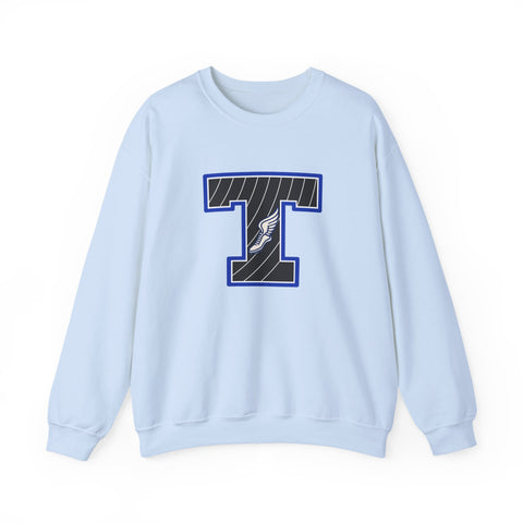 Tuslaw Mustangs Track & Field Monogram Crewneck Sweatshirt in Light Blue