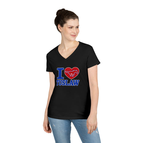 Tuslaw Mustangs Ladies — I Heart Tuslaw V-Neck T-Shirt